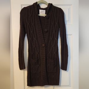 Long Brown Cardigan Sweater